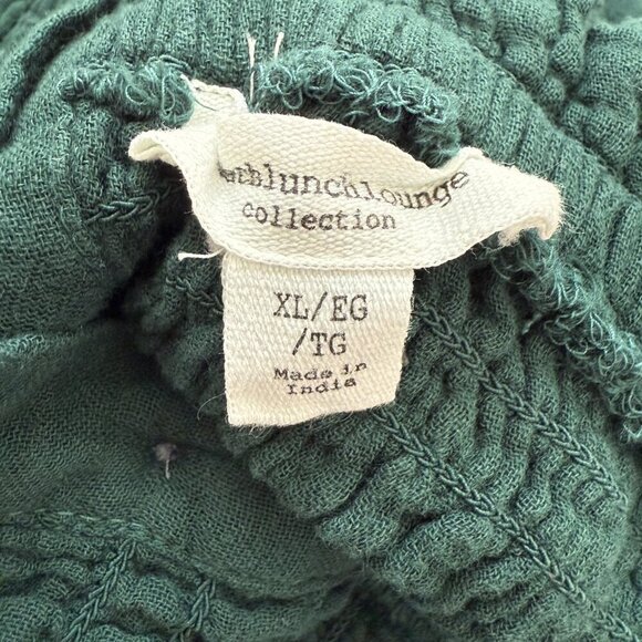 BeachLunchLounge Gauzy Smocked Cut Out Tiered Midi Dress Women's XL Green Flowy - Picture 15 of 16